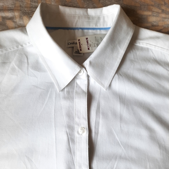 Women's Croft & Barrow white long sleeve shirt size L. - Picture 2 of 10